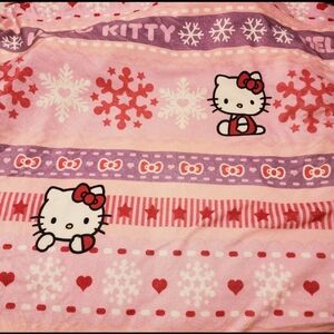 Hello Kitty Pink and Red Snowflake Blanket